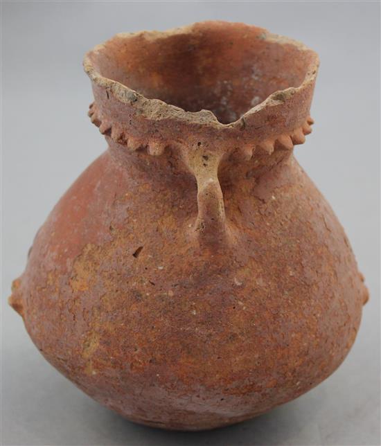 A Laventine bronze terracotta pot, c.3000 BC, 14cm